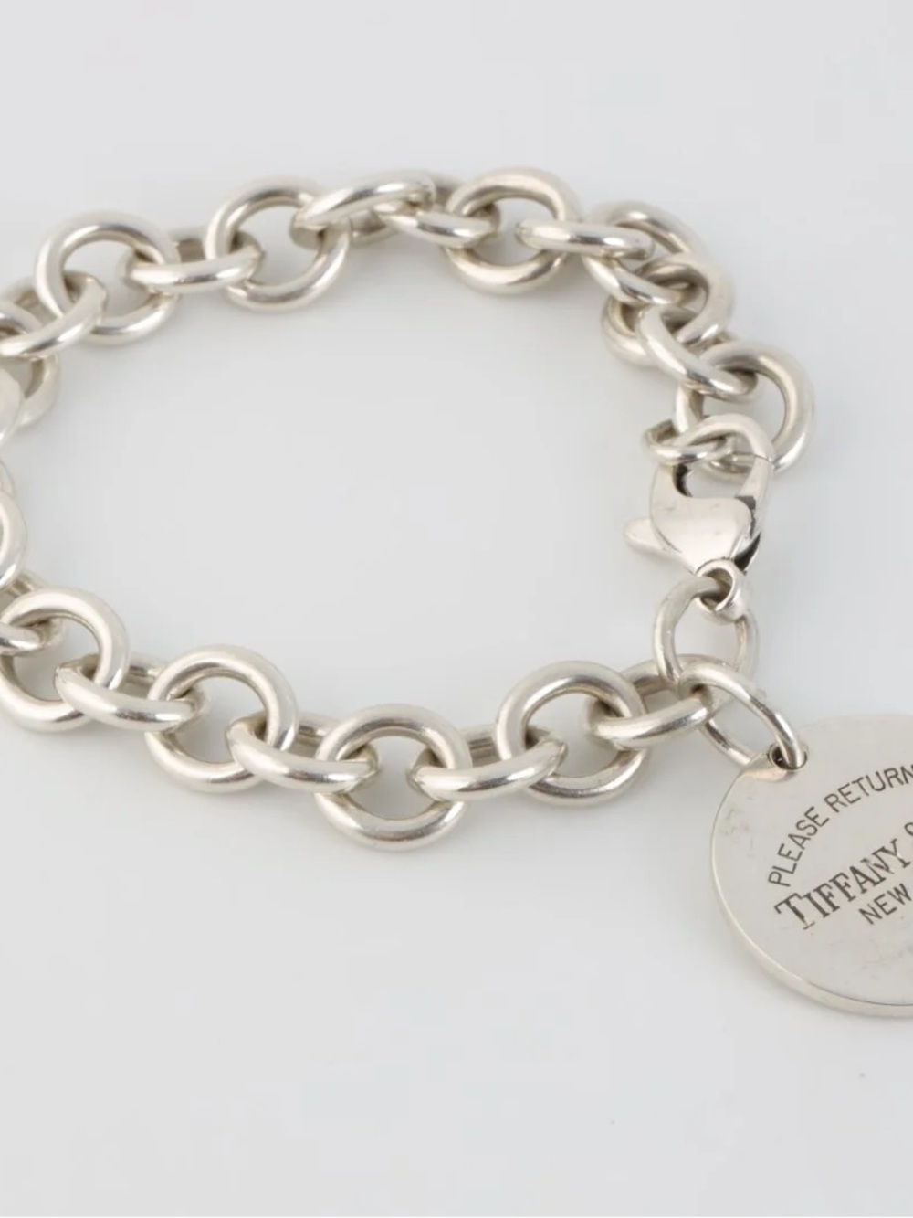 Tiffany & Co. Sterling Silver Round Tag Link Bracelet